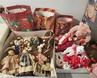 Lots of dolls, beanies, etc