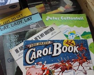 Sheet music and song books from the 60s and 70s