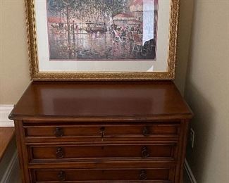 High end SLIGH Filing cabinet beautiful wood finish locking keys