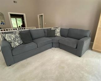 Pottery Barn sectional and pillows