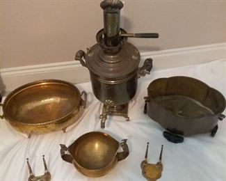 Brass Samovar and Bowls