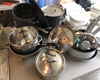 Several sets of high end cookware