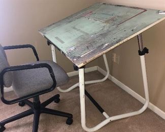 One of two drafting/artists table