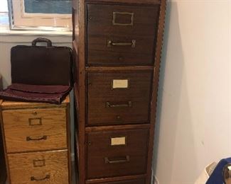Old wooden 4 drawer file cabinet (excellent condition)