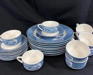 Currier Ives The Old Grist Mill Transferware Dish Set