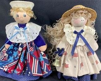 Patriotic Wood Doll Figurines