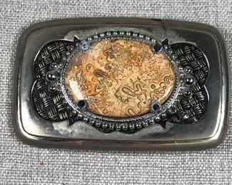 Polished Agate Stone Belt Buckle