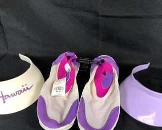 Beach Shoes and Sun Visor Lot