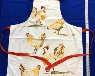 Yellow chicken kitchen apron rooster pattern