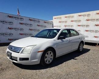 106: 2010 Ford Fusion
CURRENT SMOG Year: 2010
Make: Ford
Model: Fusion
Vehicle Type: Passenger Car
Mileage: 78,084
Plate:
Body Type: 4 Door Sedan
Trim Level: S
Drive Line: FWD
Engine Type: L4, 2.5L
Fuel Type: Gasoline
Horsepower:
Transmission:
VIN #: 3FAHP0GA1AR424520