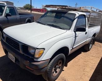 310: 1996 Toyota Tacoma 4x4
Year: 1996
Make: Toyota
Model: Tacoma
Vehicle Type: Pickup Truck
Mileage:
Plate:
Body Type: 2 Door Cab; Regular; Short Wheelbase
Trim Level: Base
Drive Line: 4WD
Engine Type: L4, 2.7L
Fuel Type: Gasoline
Horsepower: 150HP
Transmission:
VIN #: 4TAPM62N7TZ182094