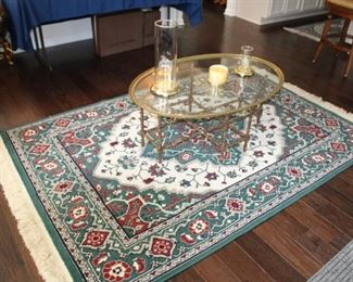 AREA RUG, COFFEE TABLE