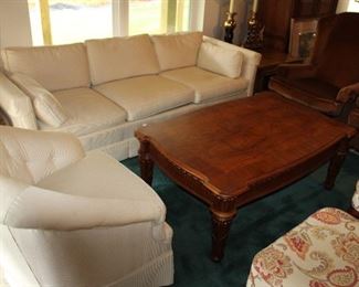 SOFA, MATCHING CHAIR, COFFEE TABLE