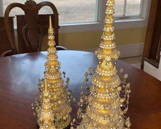 Gilt Wood Spires that mimic key elements in Thai Architecture 12' 16" and 22" High