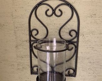 Wrought Iron Wall Vase/ candle holder