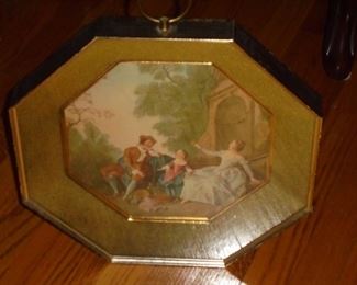 Mid century octagon framed picture 'Lanceretts'  by Turner Wall Accessory