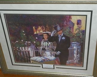 Large framed & double matted picture 'Good Morning Ladies' by William Maughan   Gone With The Wind