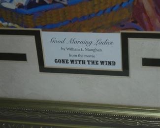Large framed & double matted picture 'Good Morning Ladies' by William Maughan   Gone With The Wind