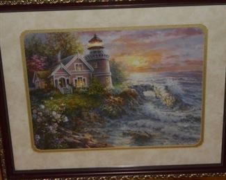 Framed &n matted lighthouse picture