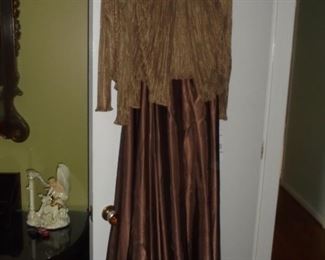 2 matching brown evening dresses w/jackets  size 6 & size 12