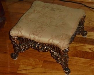 Iron foot stool w/padded top