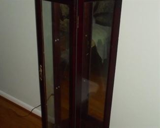 Large glass doll display case for previous doll