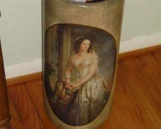 Victorian lady umbrella vase