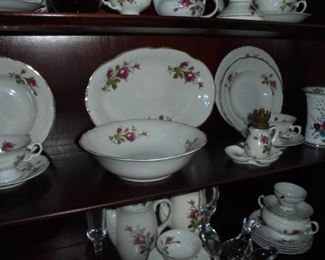 7 Sets of Dishes:  #4 - Mikasa fine china white w/flowers 'Laureate' Pattern 60 pcs