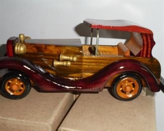 5 of 8 wood cars  (all are similar but are of different woods or different tops) 