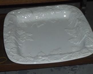 Large white porcelain square platter