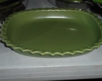 Vintage green pie plate