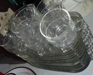 12 glass platters & cups
