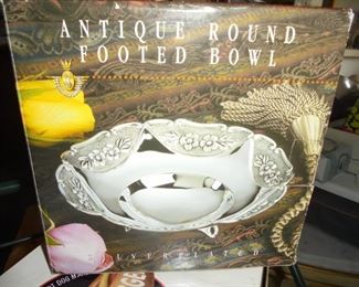 NIB never used  antique round footed bowl