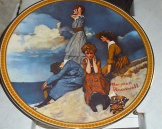 Knowle / Rockwell plate 'Waiting on the Shore' w/certificate of authenticity