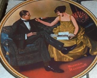 Knowle / Rockwell plate 'Flirting in the Parlor' w/certificate of authenticity