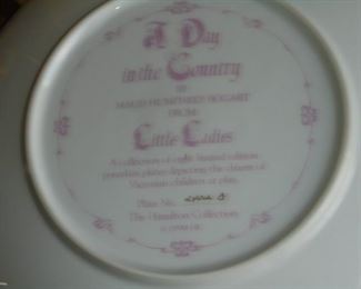 A Day inthe Country Little Ladies plate numbered