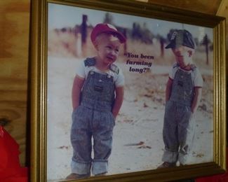 Framed picture 'You been farming long?'