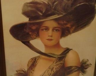 Framed Picture of lady from late 1800's