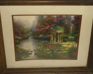 Framed & matted picture of Thomas Kinkade 