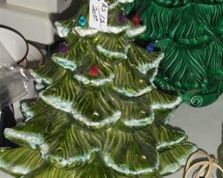 1 of 2 ceramic Christmas trees