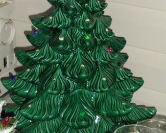 1 of 2 ceramic Christmas trees