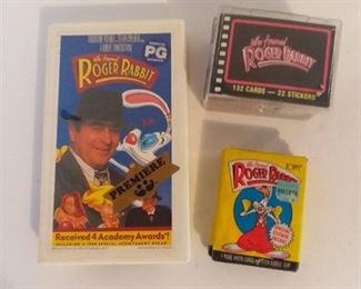 Roger Rabbit Trading Cards and VHS Tape