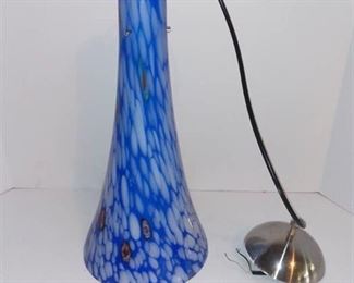 Blue Art Glass Hanging Lamp
