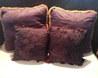 4 Purple Accent Pillows