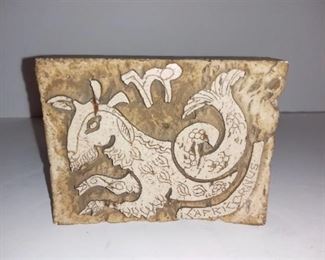 Carved Stone Capricorn Paperweight