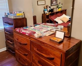 Vintage dresser with mirror and small chest