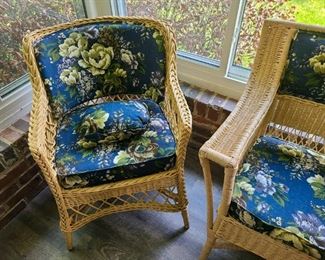 Wicker chair, sun porch