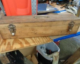 Antique wooden tool box