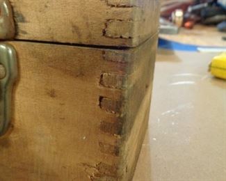 Antique wooden tool box