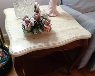 marble top end tables